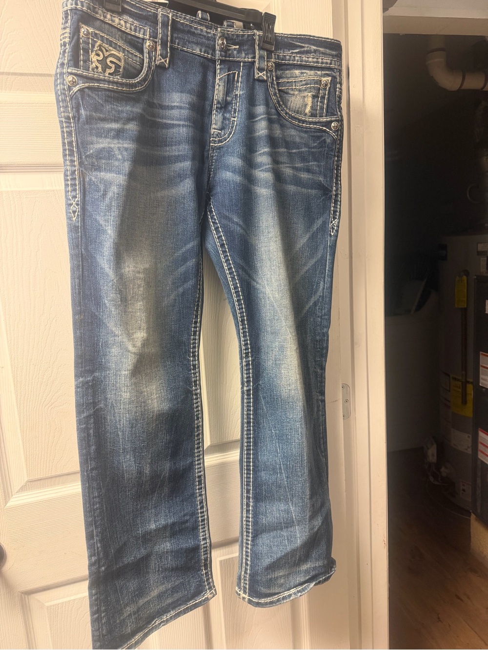 Rock Revival Women's Distressed Medium Blue Bootcut Jeans